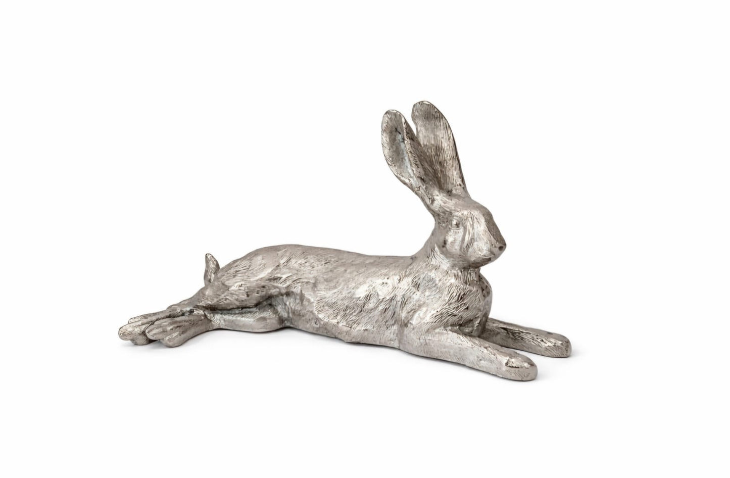 Dekofigur „Liegender Hase“ aus Metall – 44 cm