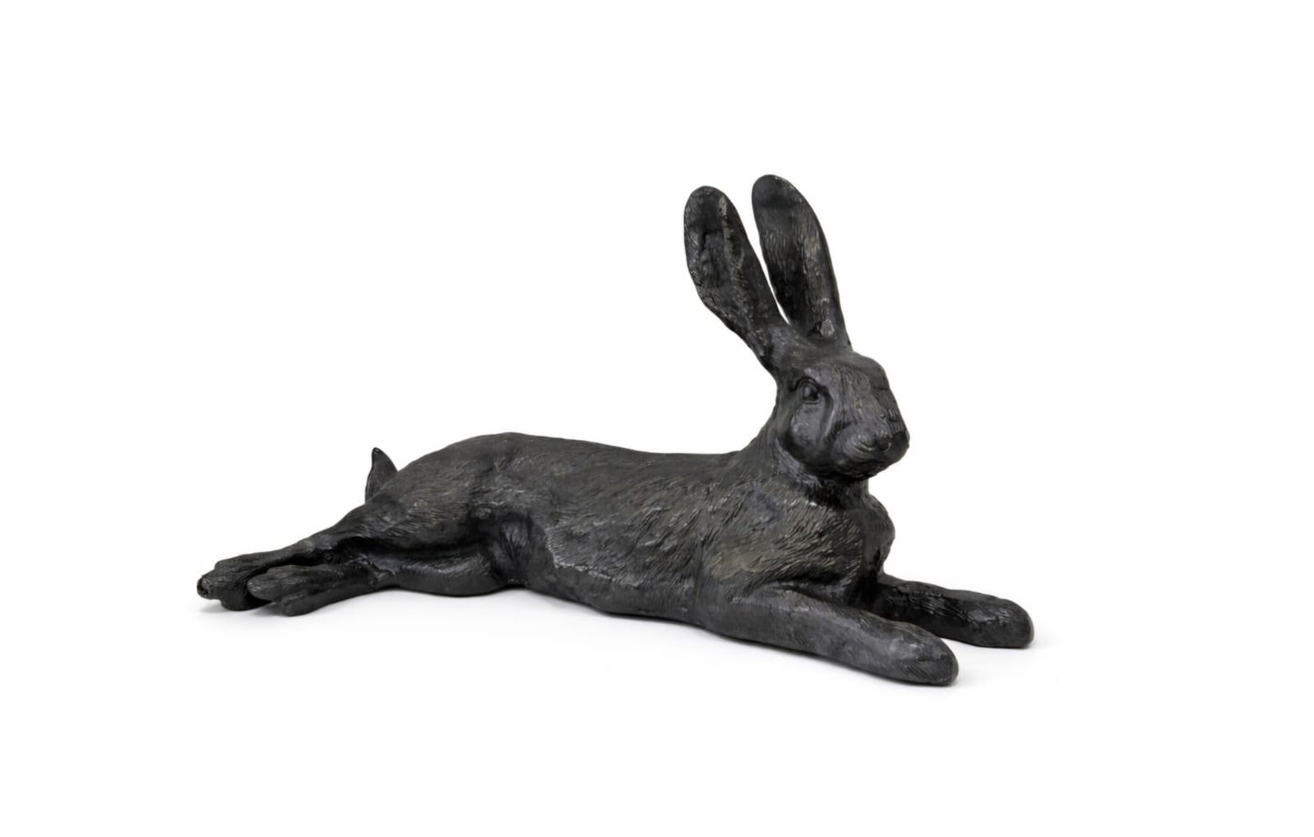 Dekofigur „Liegender Hase“ aus Metall – 44 cm