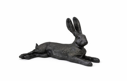 Dekofigur „Liegender Hase“ aus Metall – 44 cm