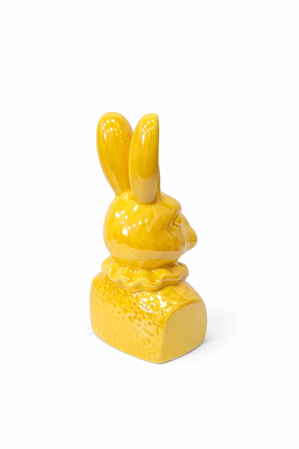 Dekorativer Keramik-Hase glänzend in Gelb – Stilvolle Dekofigur (25 cm)